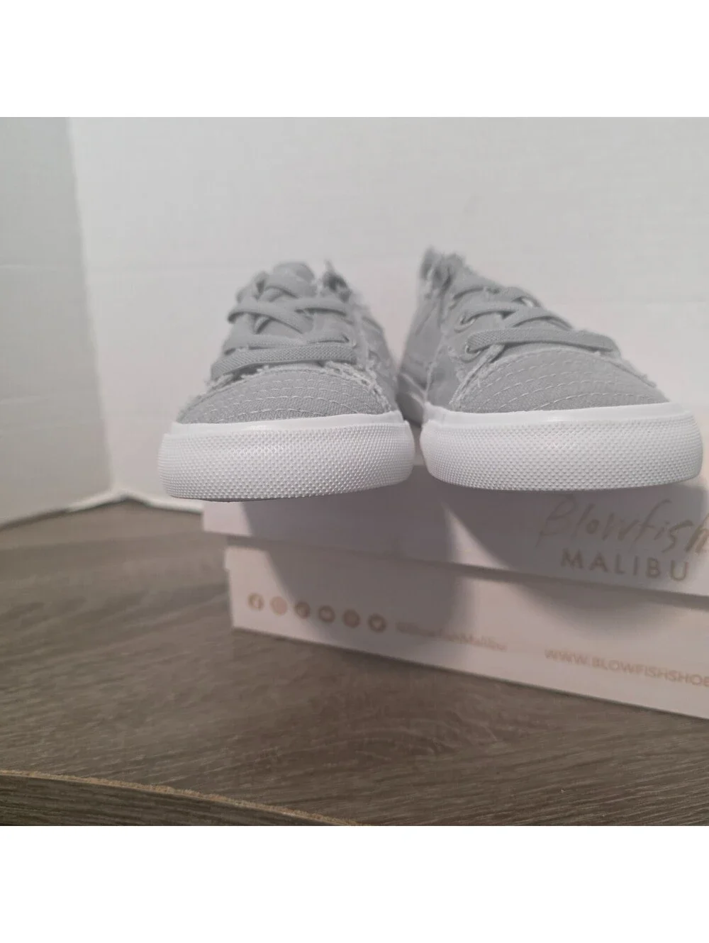 Blowfish Malibu Fog Gray Smoked Canvas Sneakers with Floral